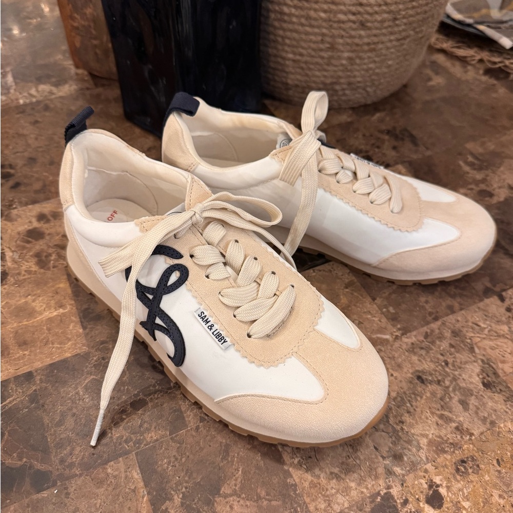 Sam & Libby Cream and White Sneakers